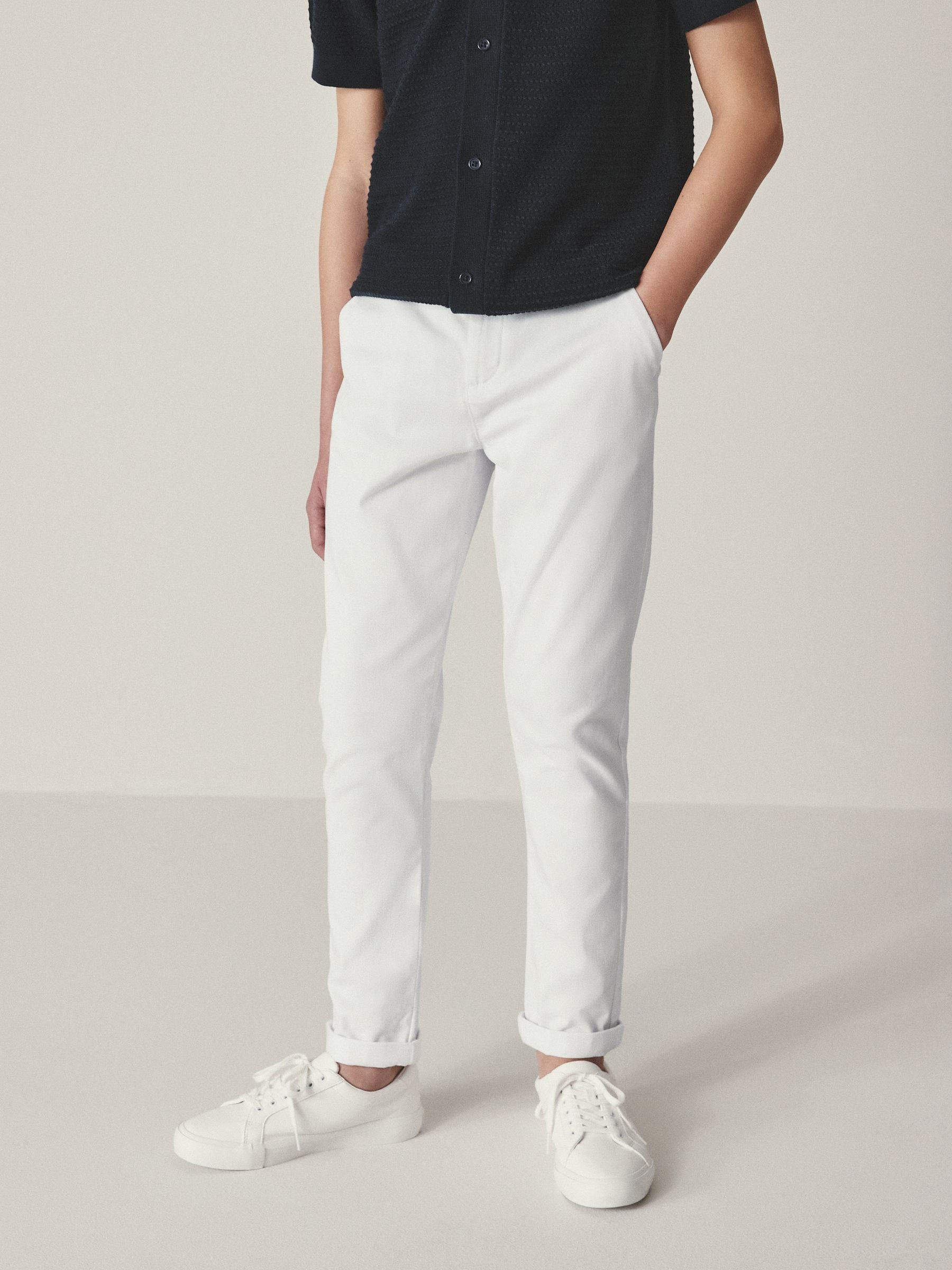 Wit - Stretchy chino's (3-17jr)