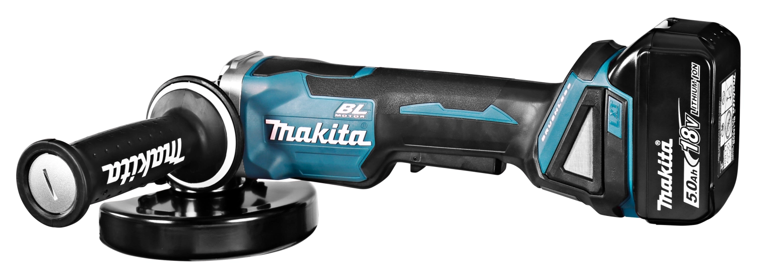 Makita DGA508Y1J 18V Li-Ion Accu haakse slijper body (1x 1.5Ah accu) in Mbox - 125mm - koolborstelloos