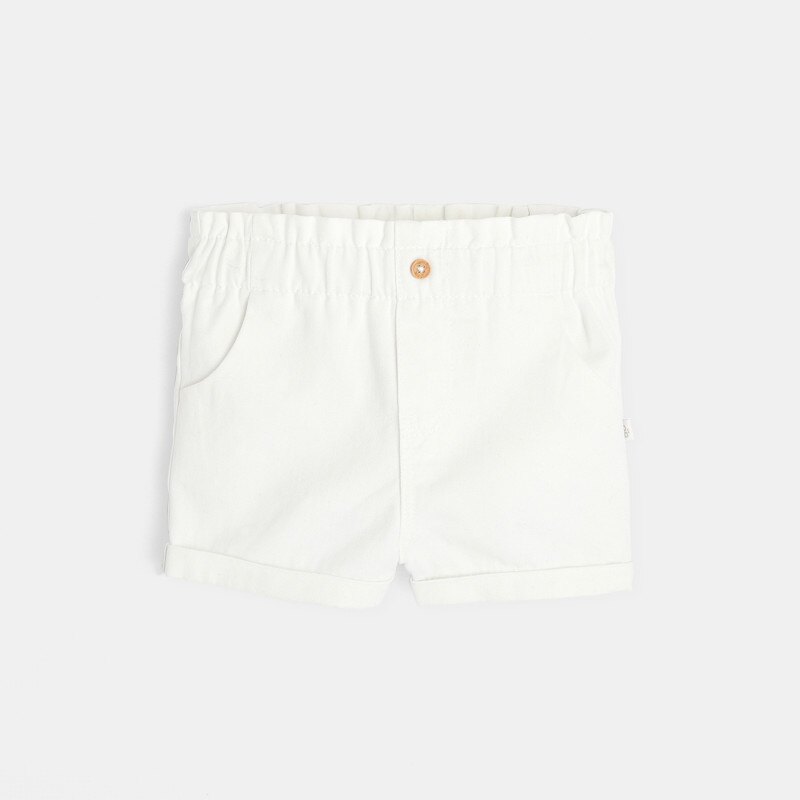 Short paperbag en toile blanc bébé fille Blanc