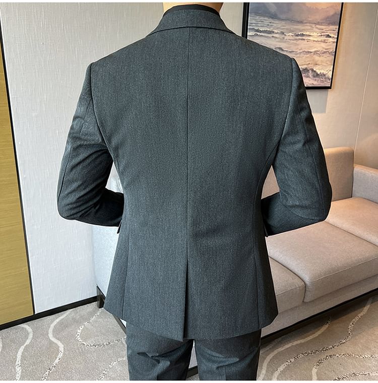 Blueforce - Blazer met reverskraag en één knoop, effen / pantalon / set