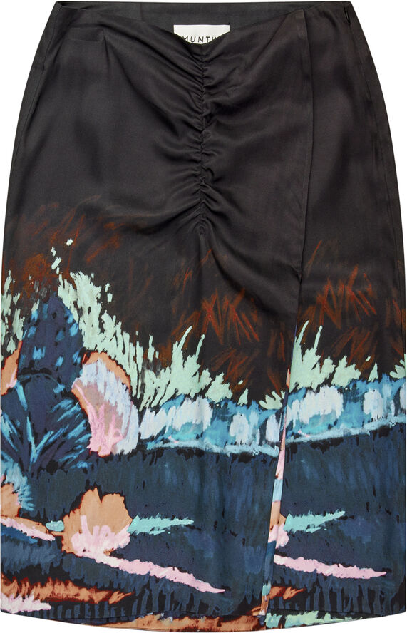 MUNTHE SIGNA Printed Viscose Skirt Black