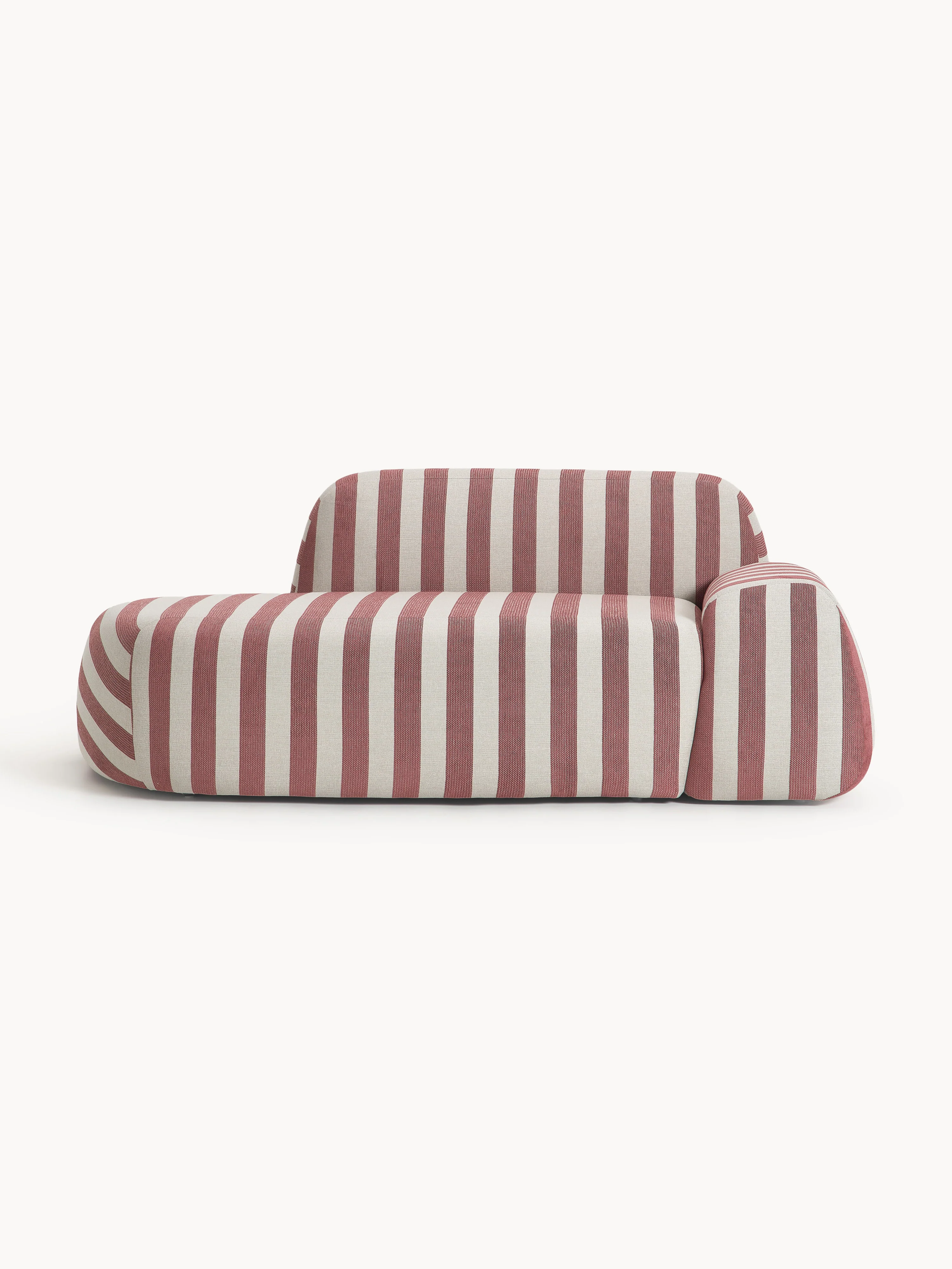 Gestreepte bank Wolke (2-zits) met chaise longue