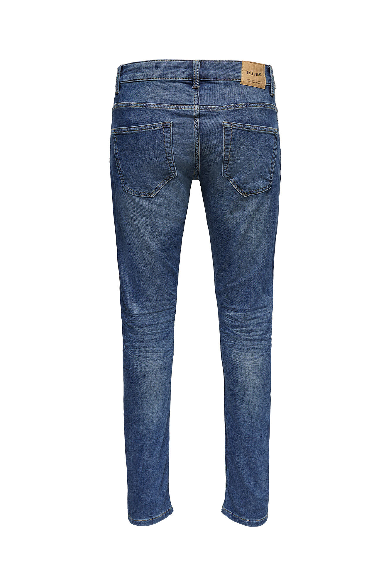 calça jeans azul de corte justo