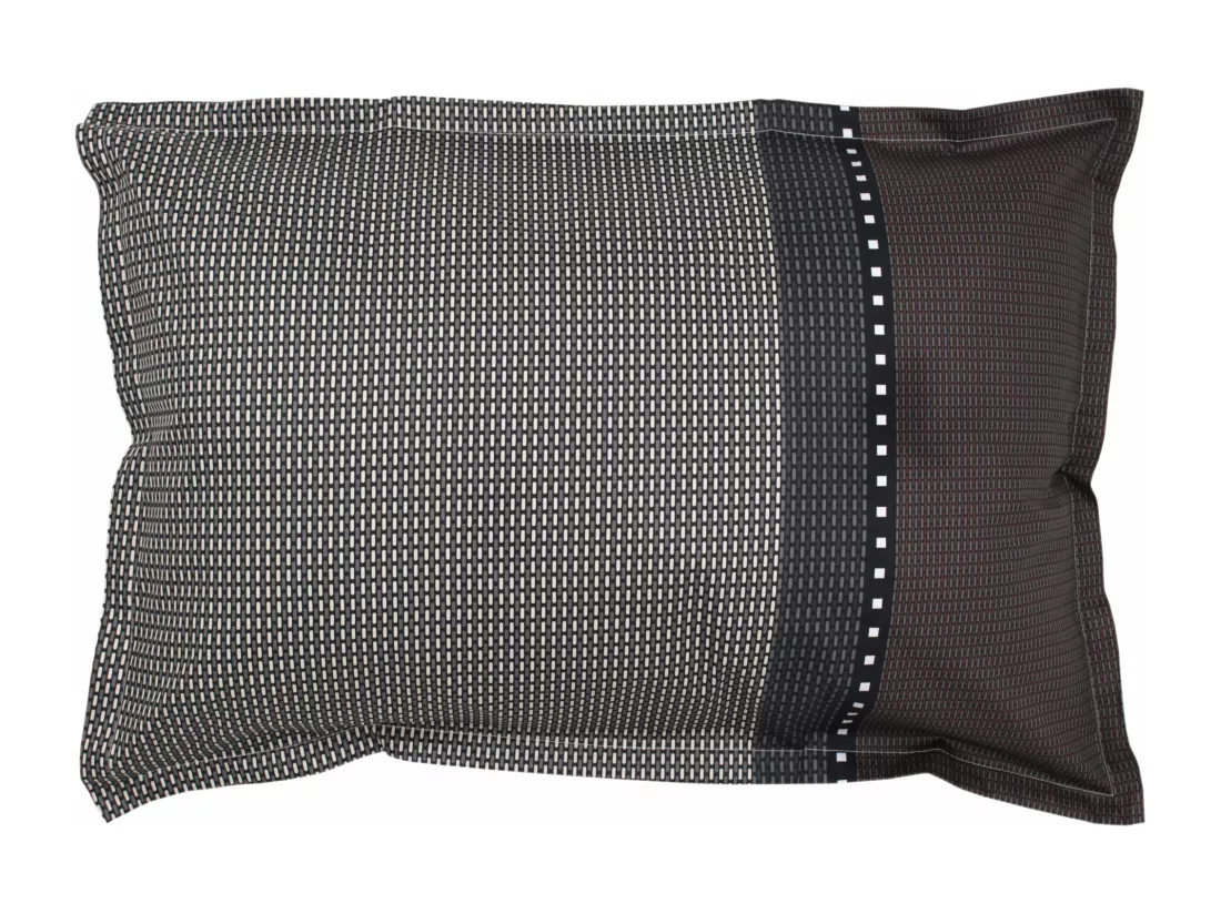 Taie d'oreiller 70x50 cm satin de coton ENZO noir