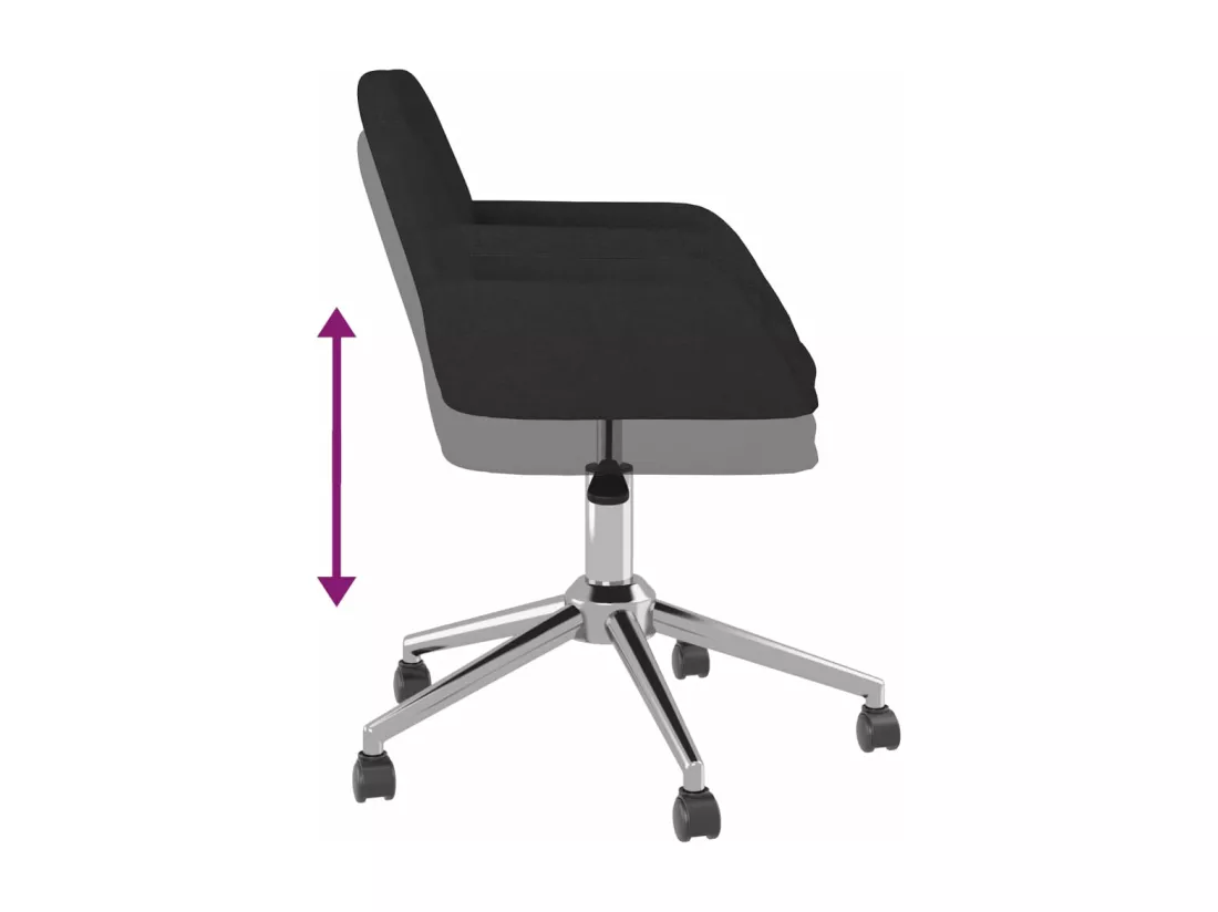 Chaise pivotante de bureau Noir Tissu