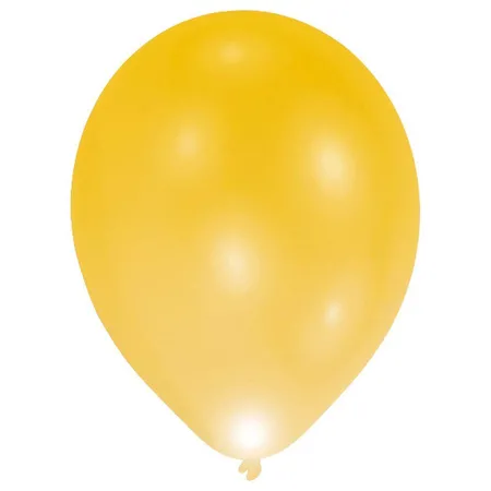 amscan LED Latexballon Set, Gelb 5 Stück