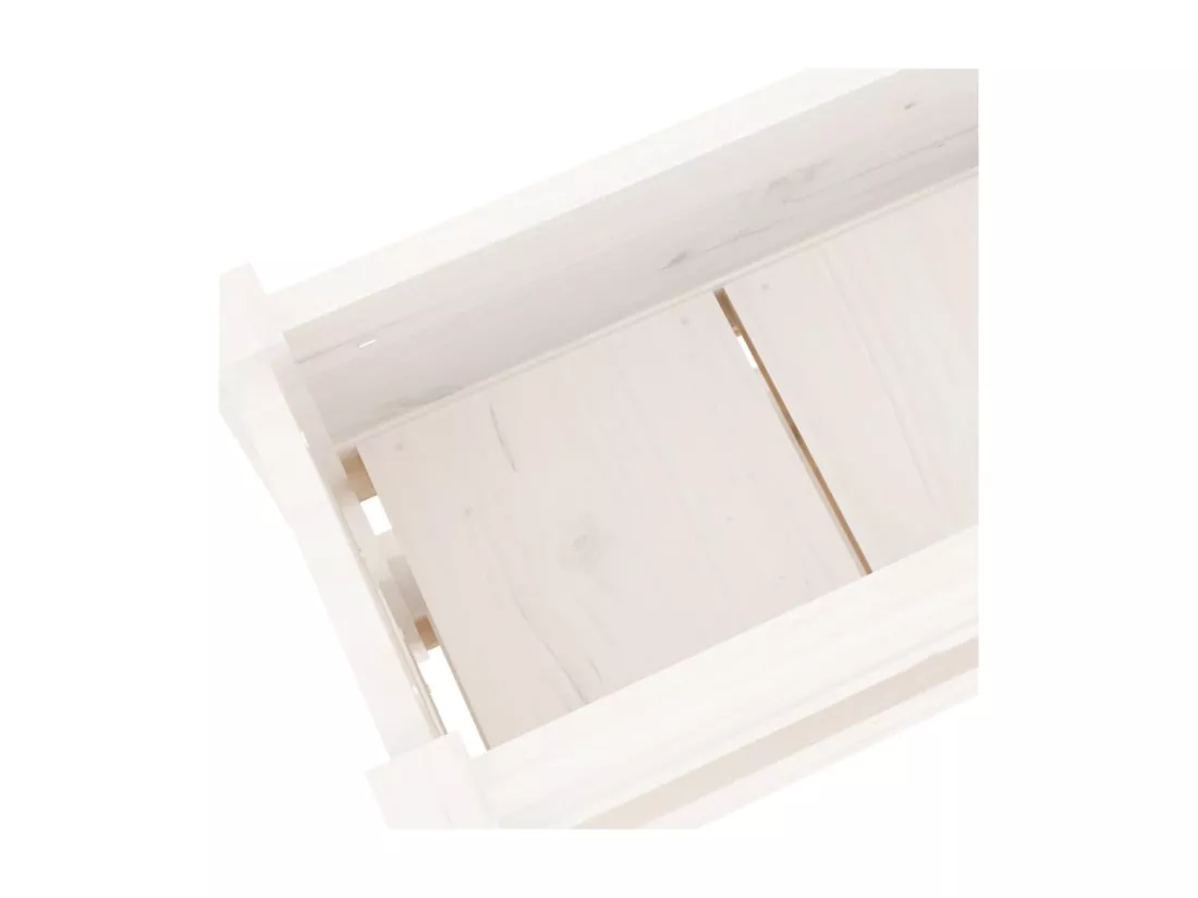 Jardinière bac lit surélevé bois blanche 112 x 25 x 66 cm 02_0037399