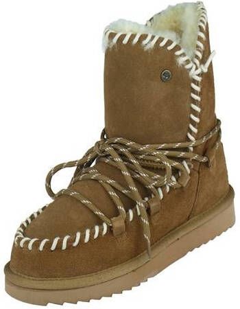 Warmbat Australia Waturra gevoerde suède enkelboots cognac