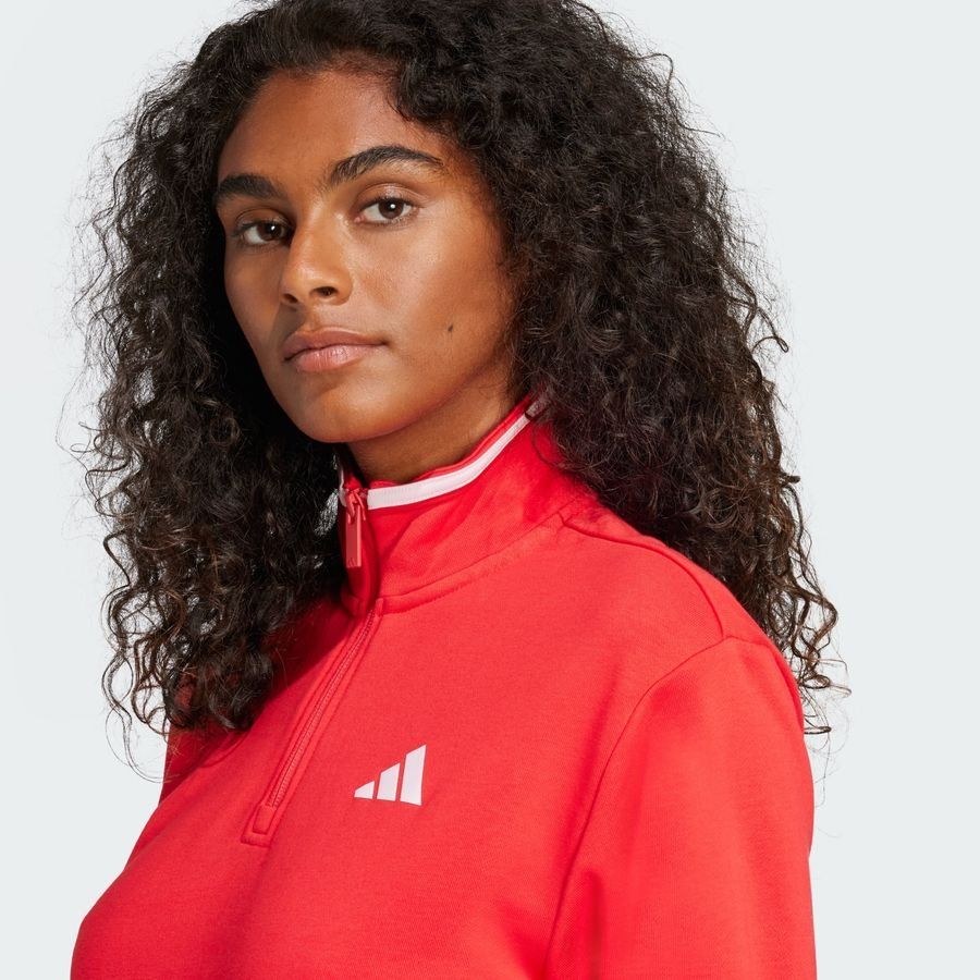 Adidas Veste de survêtement courte molleton à quart de zip Essentials Color Pop