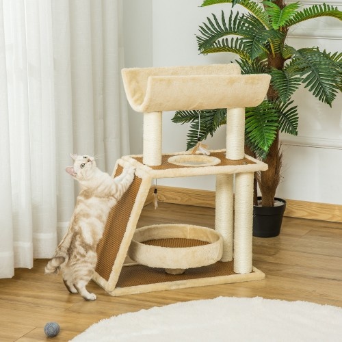 Arranhador para gatos PawHut com escada