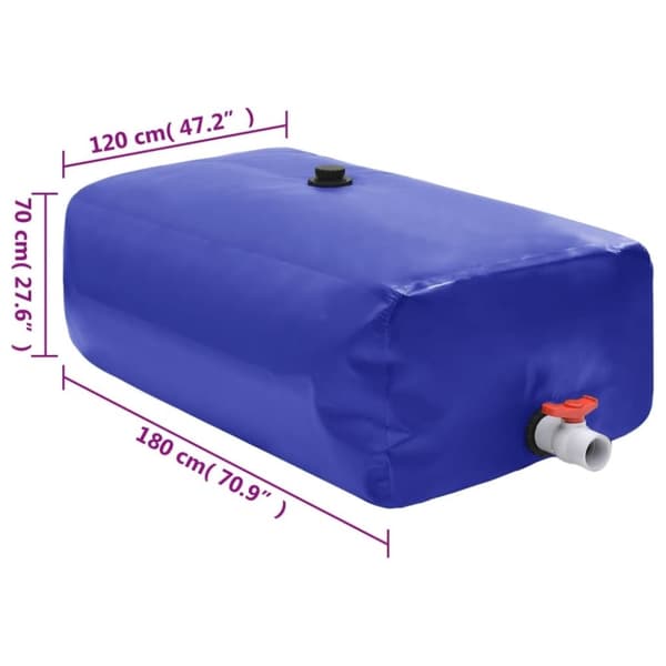 vidaXL Vanntank med kran sammenleggbar 1500 L PVC