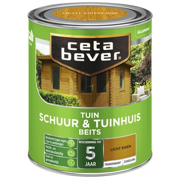 CetaBever Tuinbeits Schuur & Tuinhuis zijdeglans transparant licht eiken 750 ml