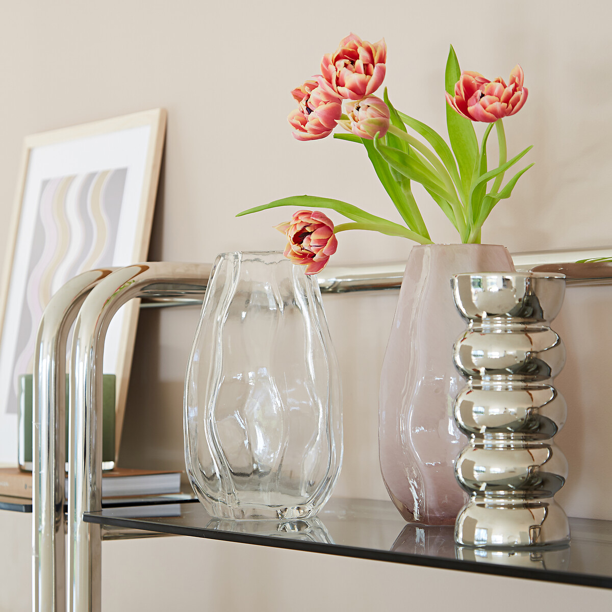 LA REDOUTE INTERIEURS<br>Vaso de cerâmica cromada H19 cm Fario