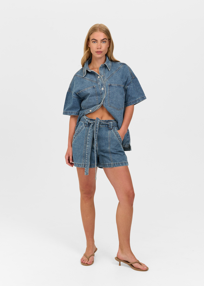 Signature short navy blauw