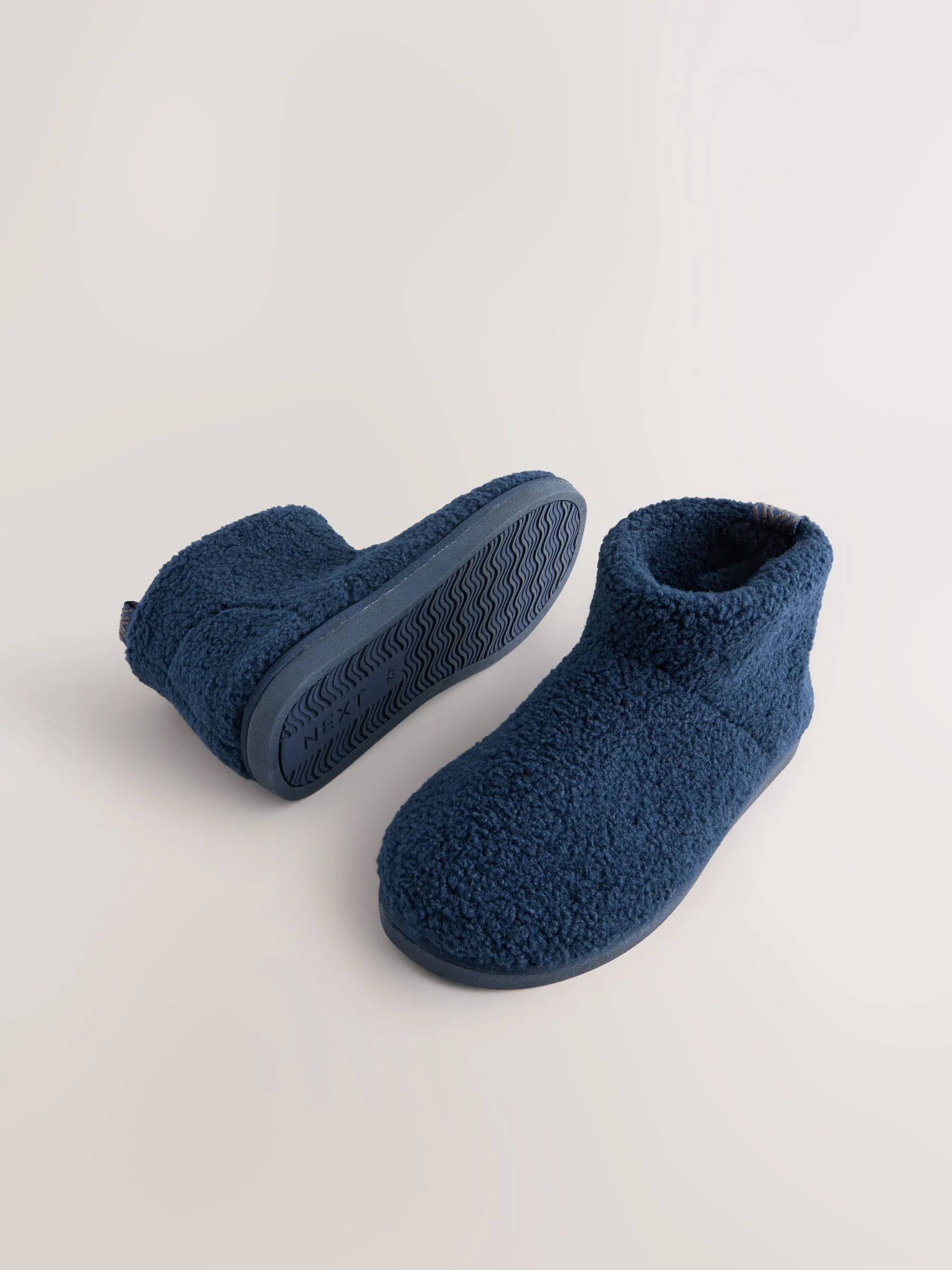 Marineblauw - Borg pantoffels