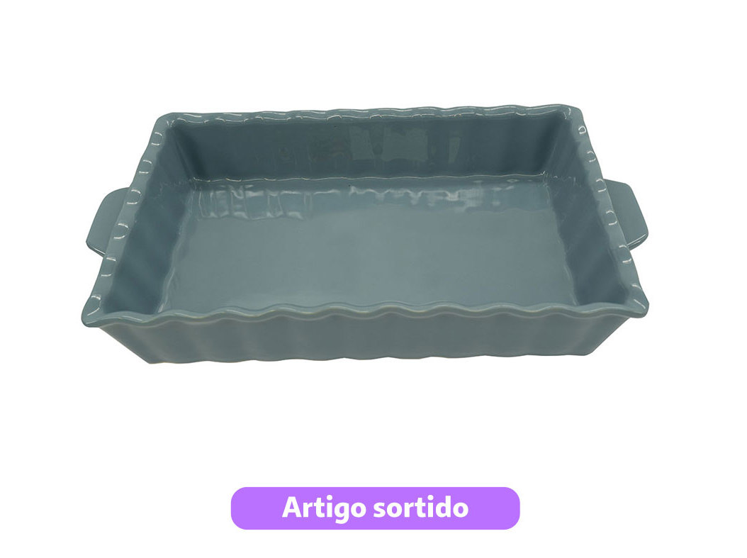 FORMA RECTANGULAR ACTUEL CERÂMICA 37CM CORES SORTIDAS
