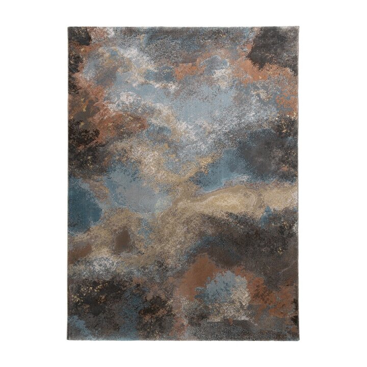Industrieel vloerkleed - Raphael Blauw/Terra