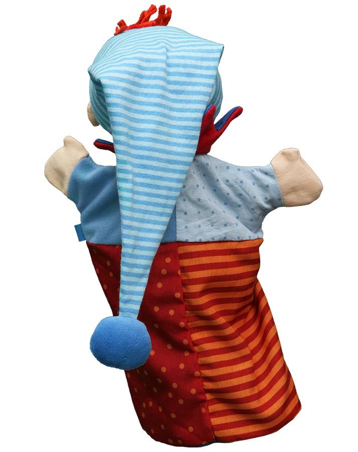 Handpuppe Kasper in blau/rot