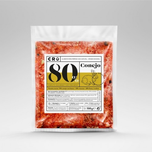 Carne de coelho natural CRU para cães