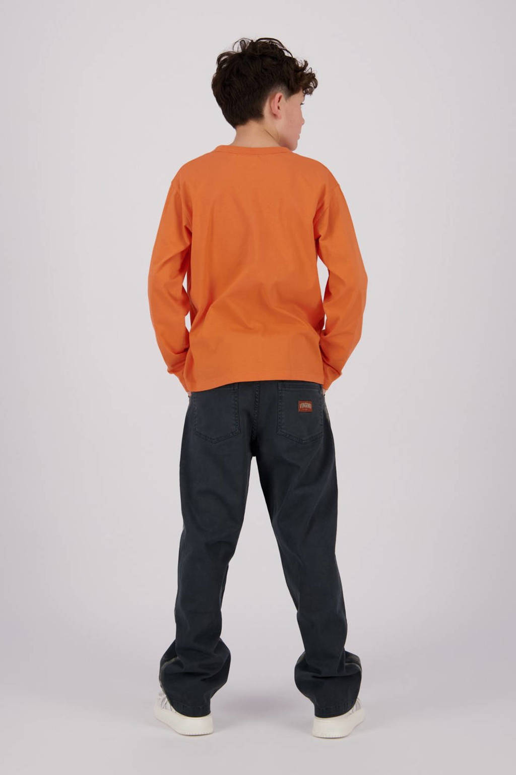 Vingino longsleeve Jean met printopdruk zacht oranje