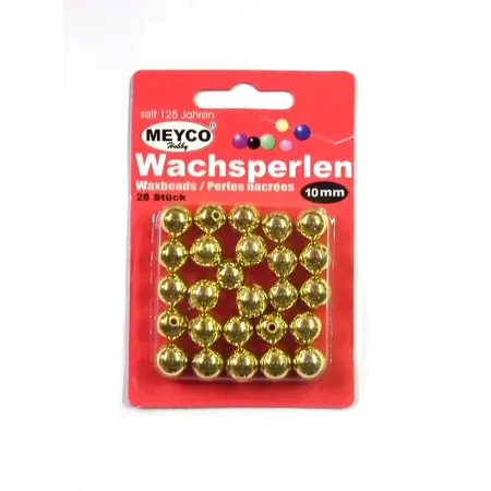 Meyco Wachsperlen, gold, 10 mm, 26 Stück