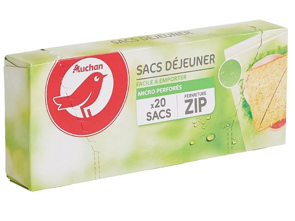 SACOS AUCHAN PARA SANDES COM ZIP 20UN