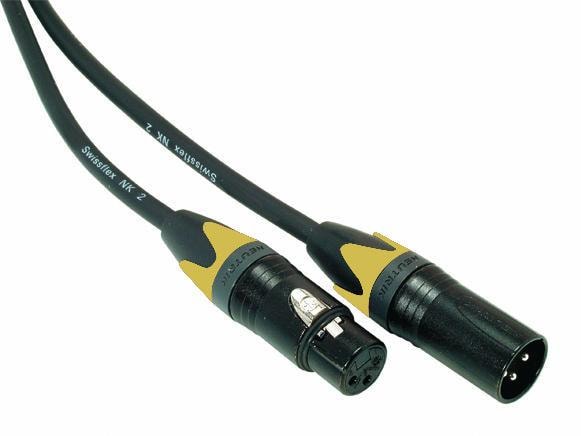 Contrik XLR-Kabel XLRm-XLRf 0.5 m, Schwarz Mikrofon-/Linekabel, XLR 3 Pole, male auf XLR 3 Pole, female