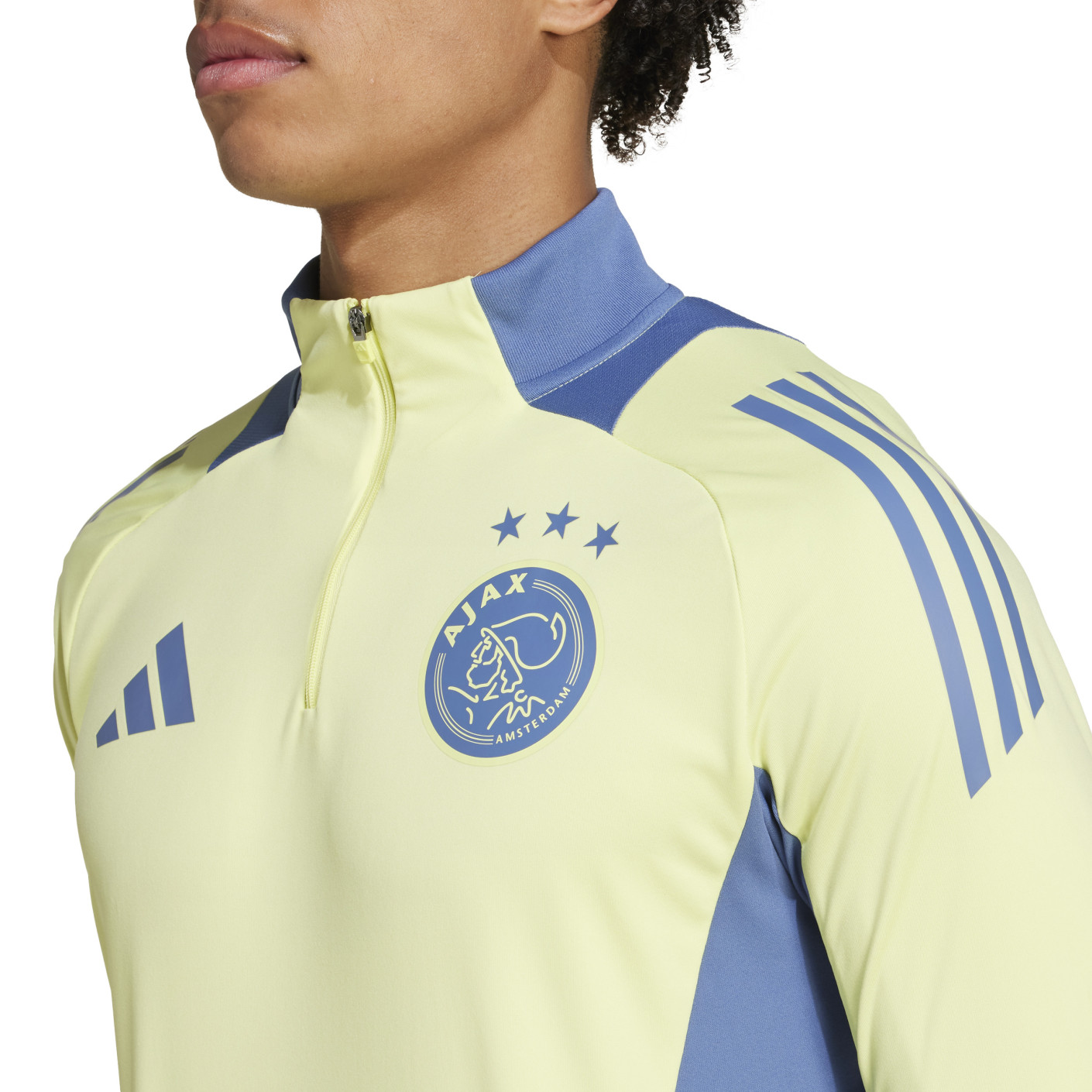 Adidas Ajax Trainingstrui 1/4-Zip 2024-2025 Geel Blauw