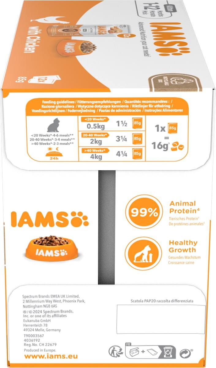 IAMS Delights natvoer Gravy kitten kip 85 g 12 stuks