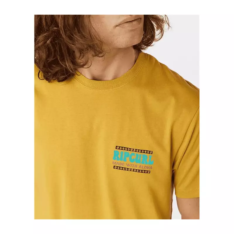 Teeshirt RIPCURL Down The Line Sstee Mustard Gold L