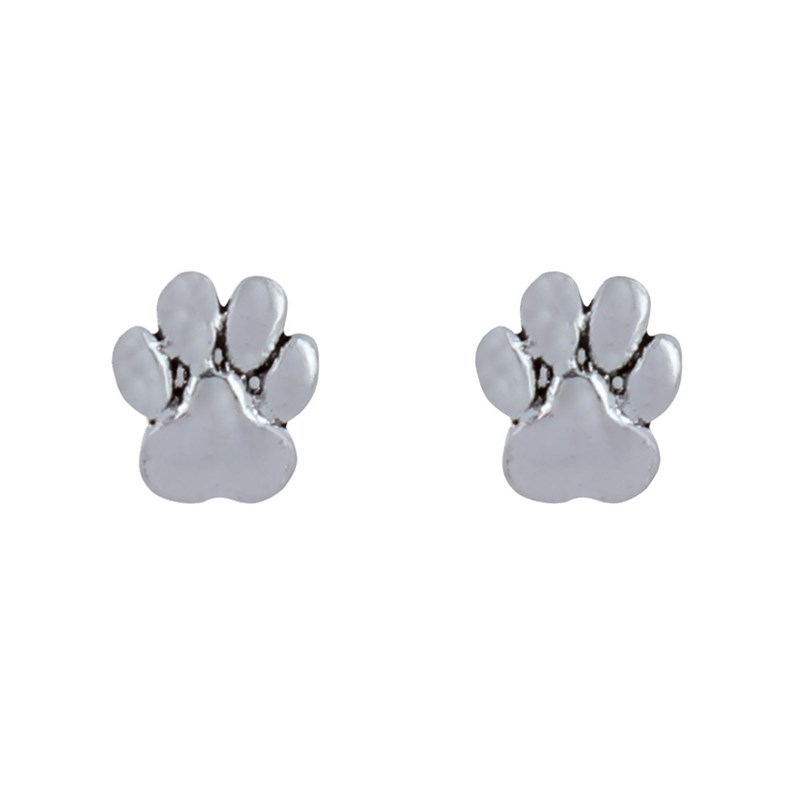 Boucles d'Oreilles Argent Clous Patte de Chien