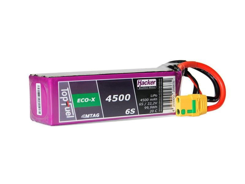 Hacker RC-Akku LiPo 4500 mAh 22.2 V 20C TopFuel ECO-X MTAG 6S LiPo-Akku für Flugmodelle
