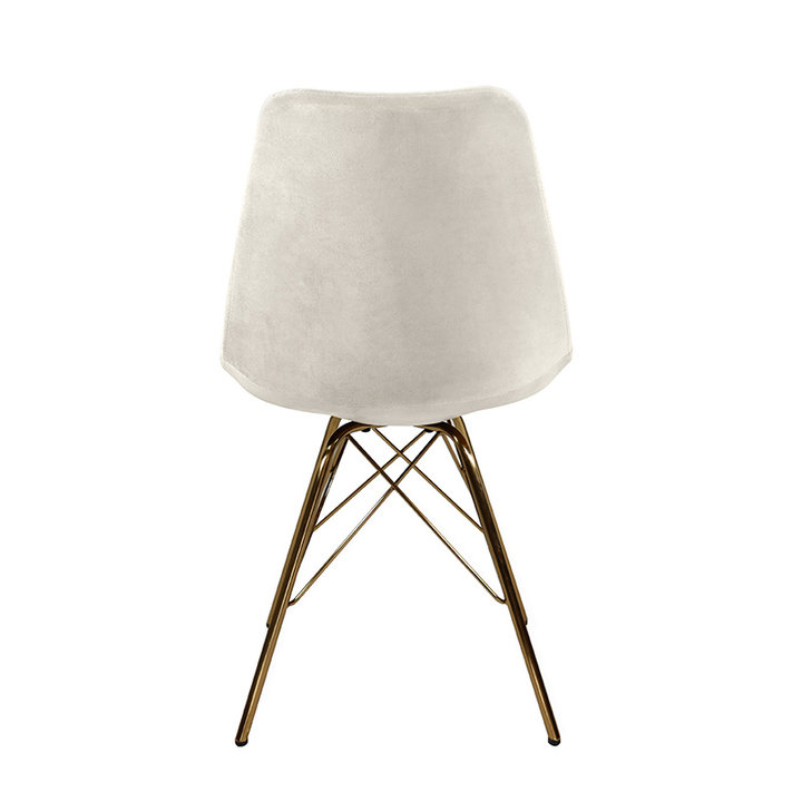 Kick collection - Stoel Velvet Ivoor - Goud frame