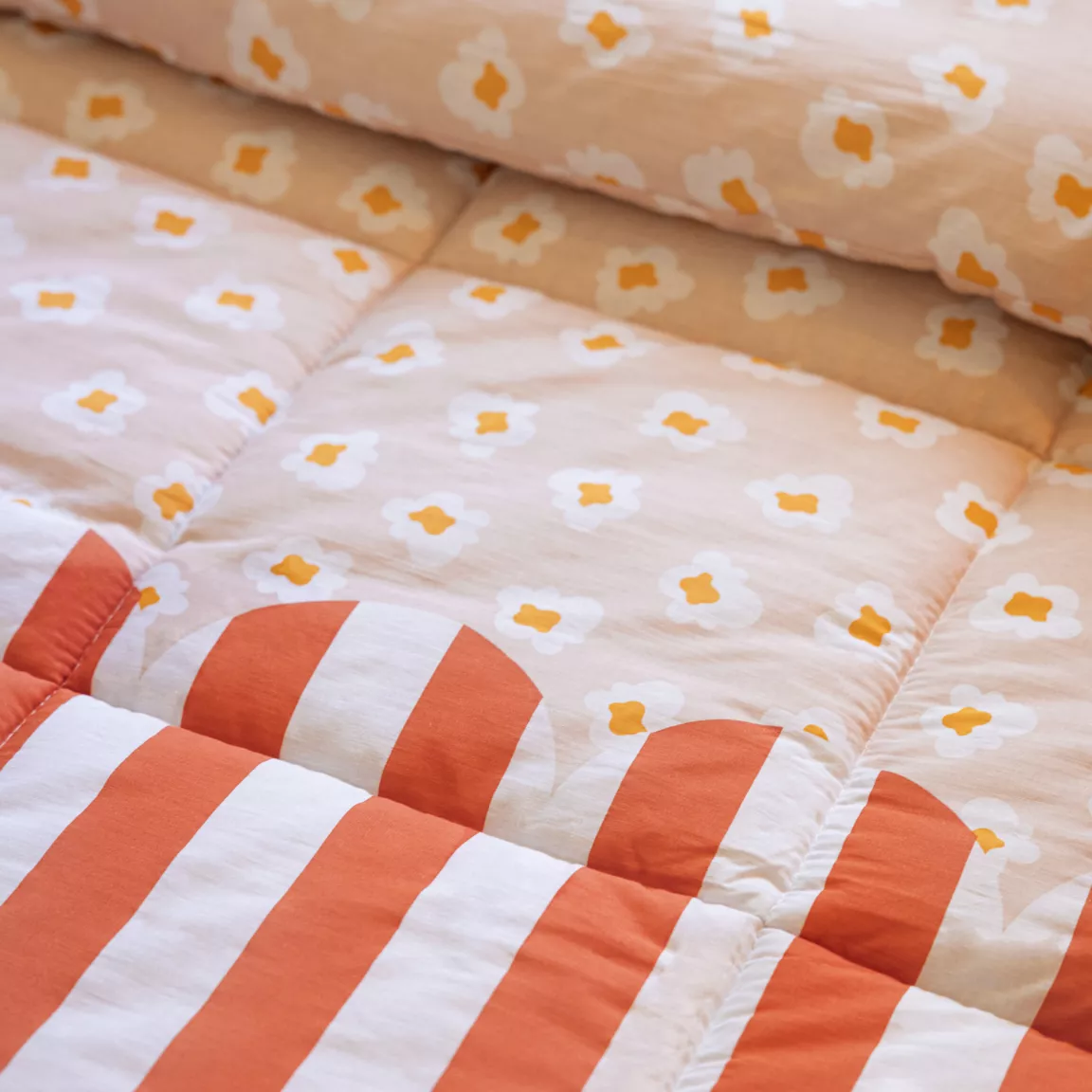 Couette imprimée enfant et une taie d'oreiller (140 x 200 cm) Fresh popcorn Rouge