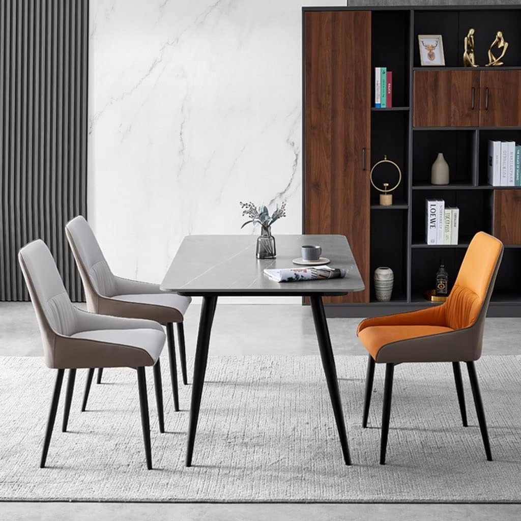 Küche Esszimmerstühle Technologie Stoff Küche Esszimmerstühle 6er Set, Robuste Blcak Karbonstahl Metallbeine Ergonomie Sitz Wohnzimmer Lounge Thekenstühle (Color : Blue)