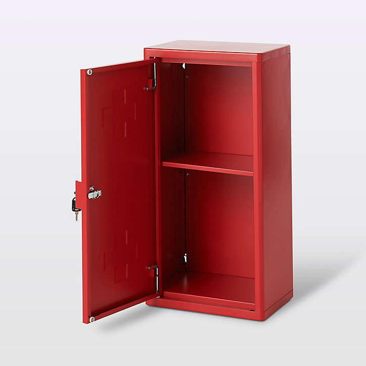 Armoire à pharmacie GoodHome Saranda métal rouge L. 30 x H. 60 x P. 20 cm