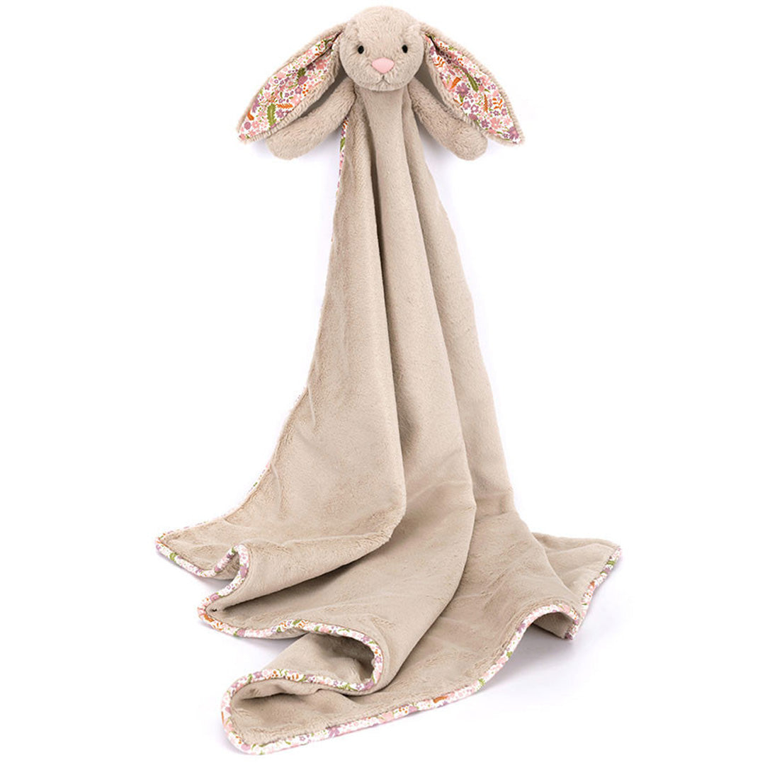 jellycat knuffeldekentje bashful konijn - beige - petal - 70x56 cm