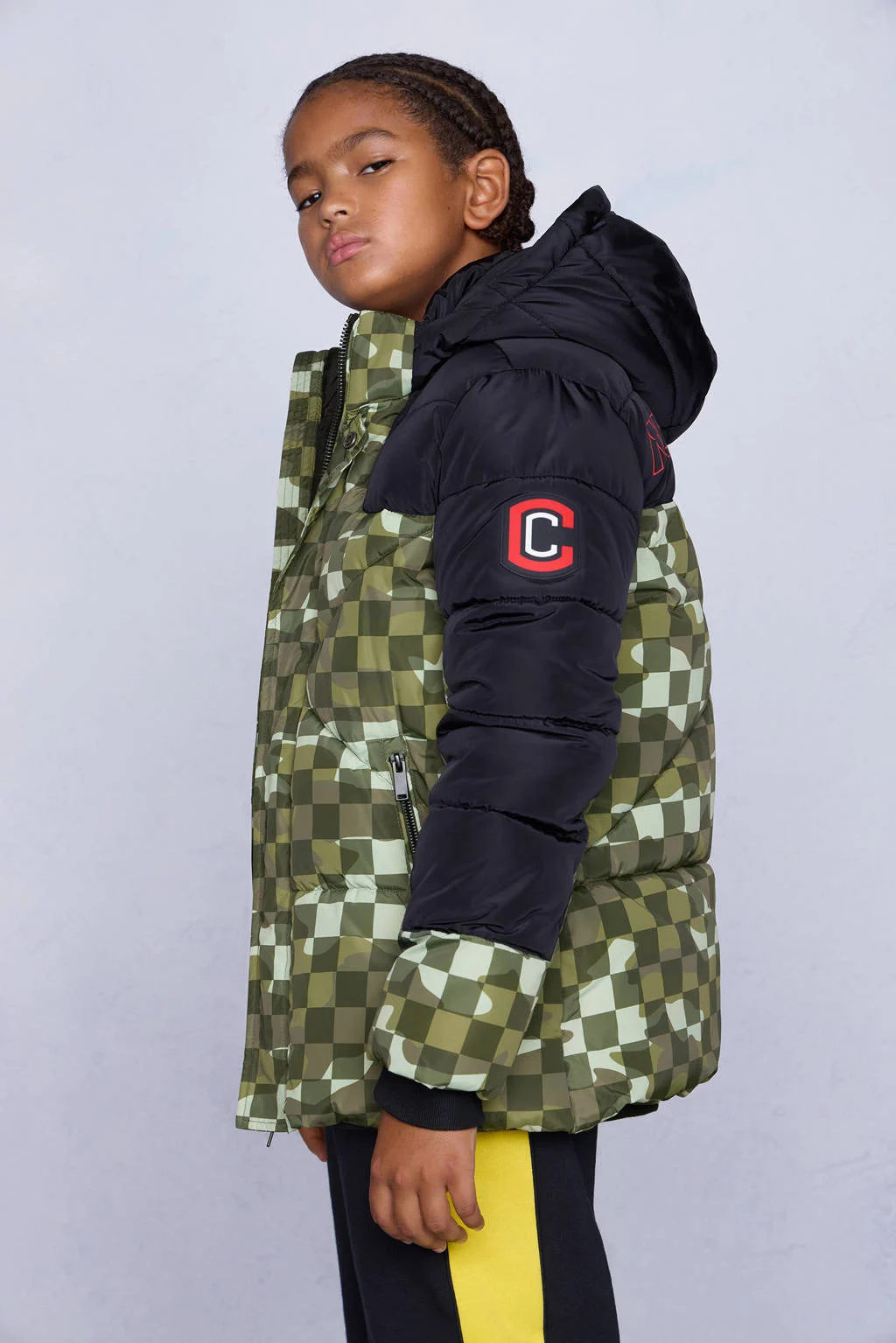 Coolcat Puffer Winterjas Josh Colourblock Camouflage