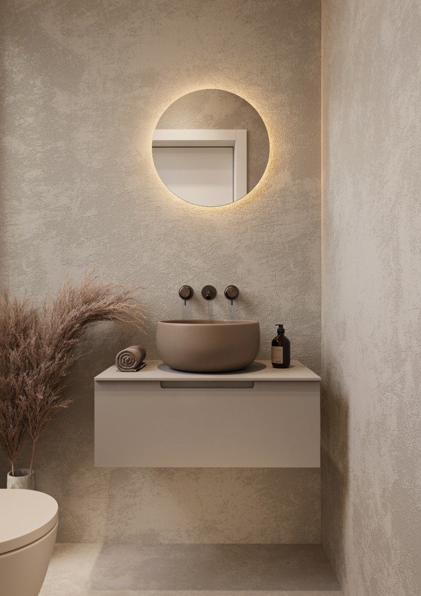 Hipp Design T05 spiegel rond met verlichting rondom 35x35cm