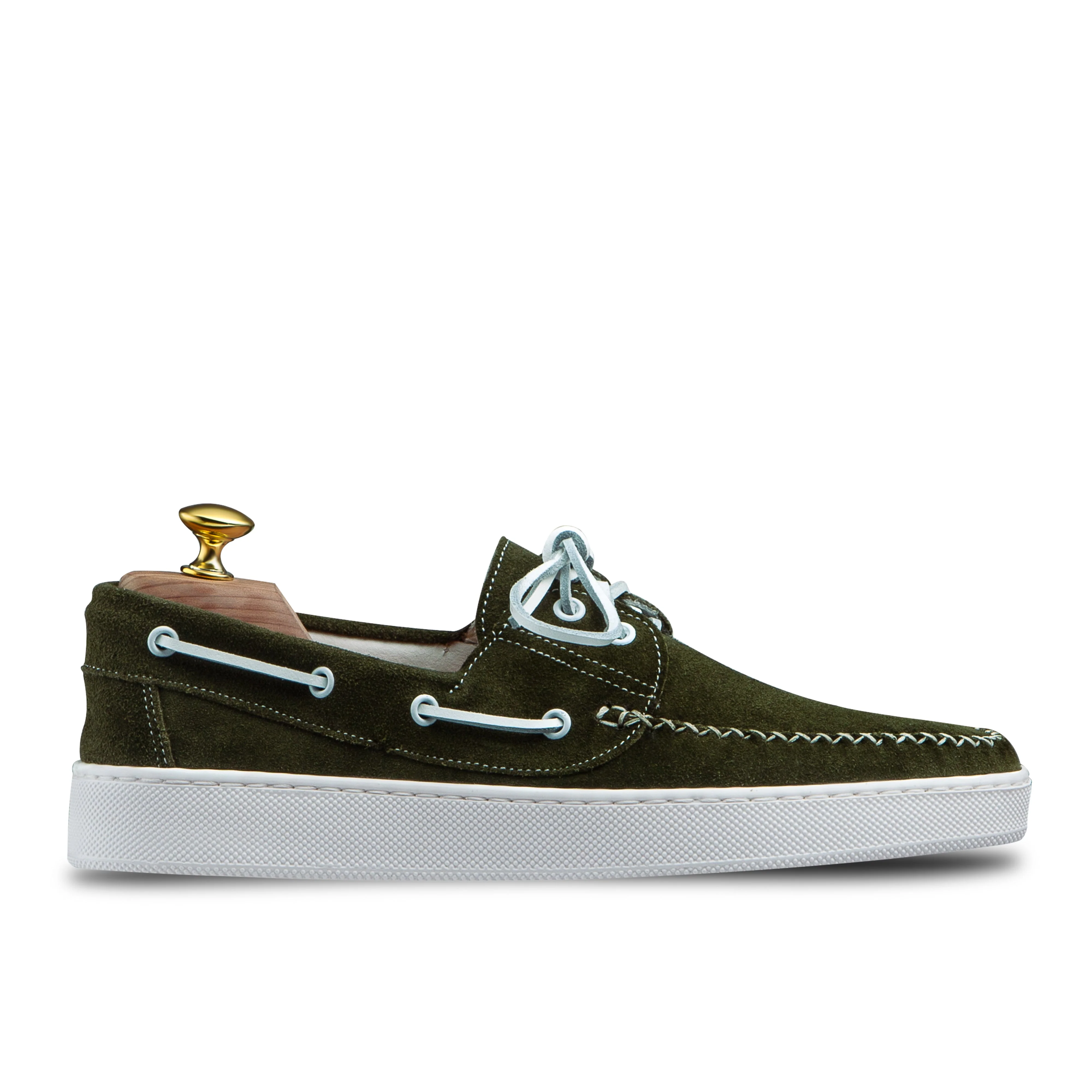 Chaussures bateau Torca 1102 veau velours kaki