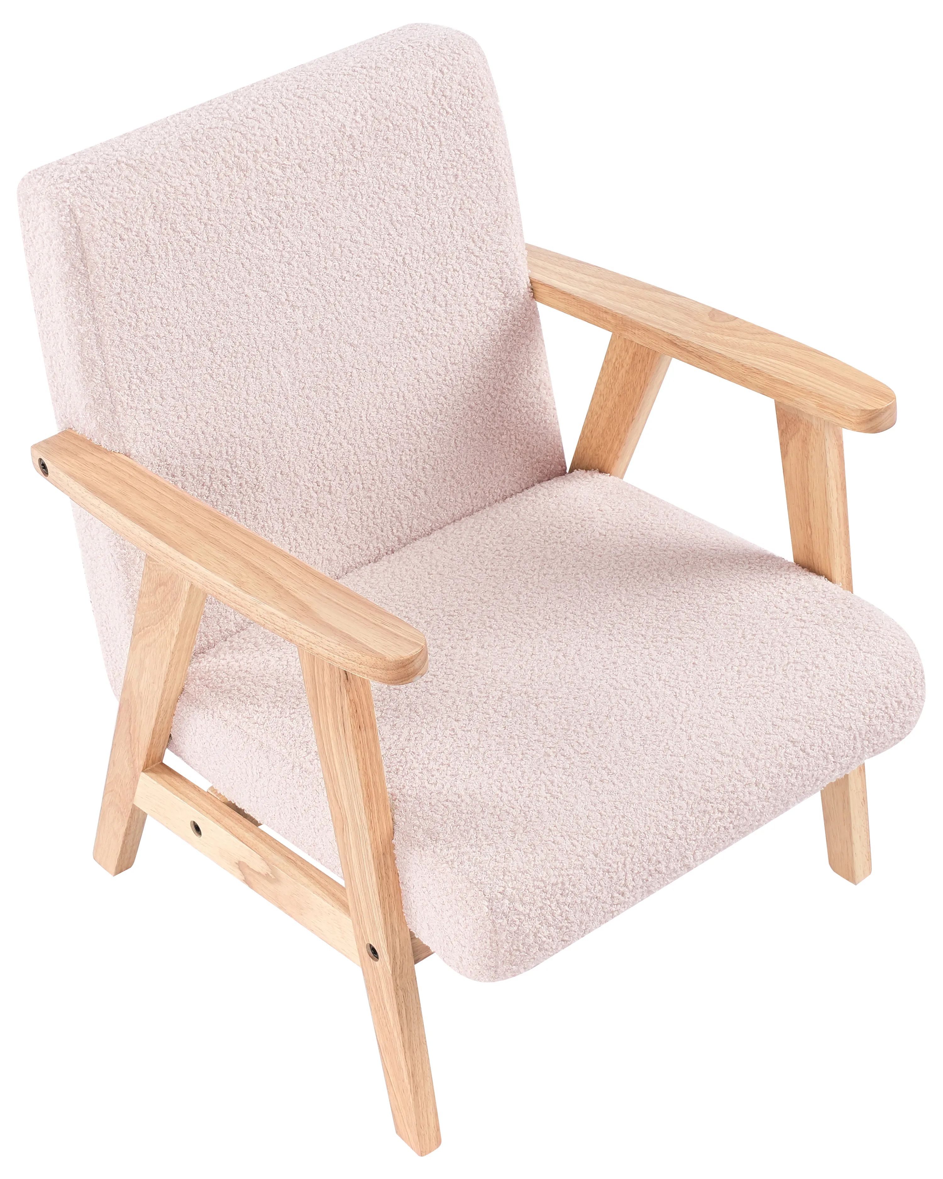 Kinderfauteuil LINDE Bouclé Pastelroze