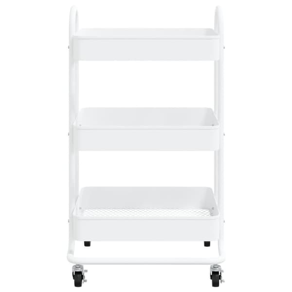 vidaXL Kjøkkentralle 3 etasjer hvit 43x34x79 cm jern