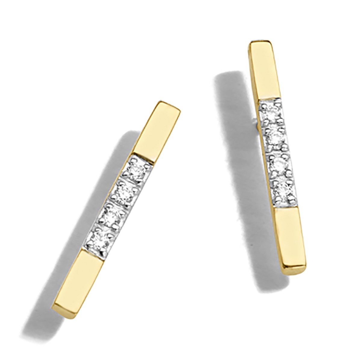 Boucles d'oreilles or jaune 18 carats diamants