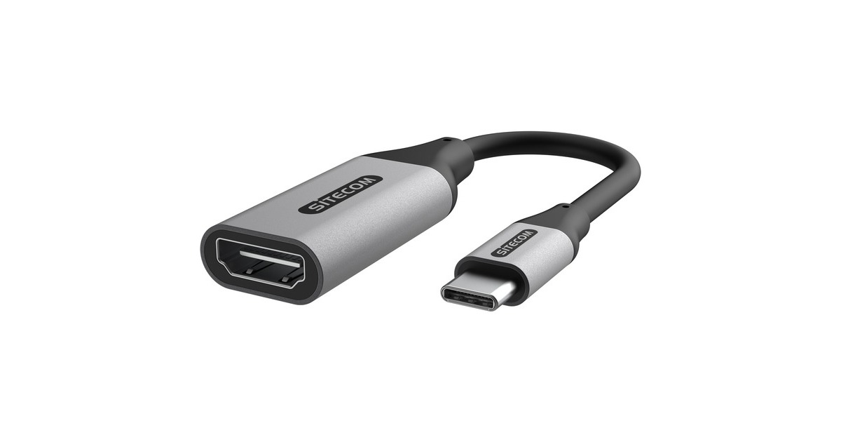 SitecomUSB-C naar HDMI 2.0 adapter  (Grijs, 0,15 meter)