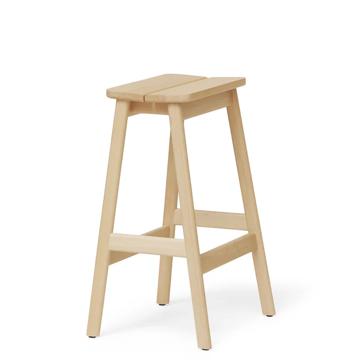 Form & Refine - Angle Barhocker H 65 cm, Buche weiss geölt