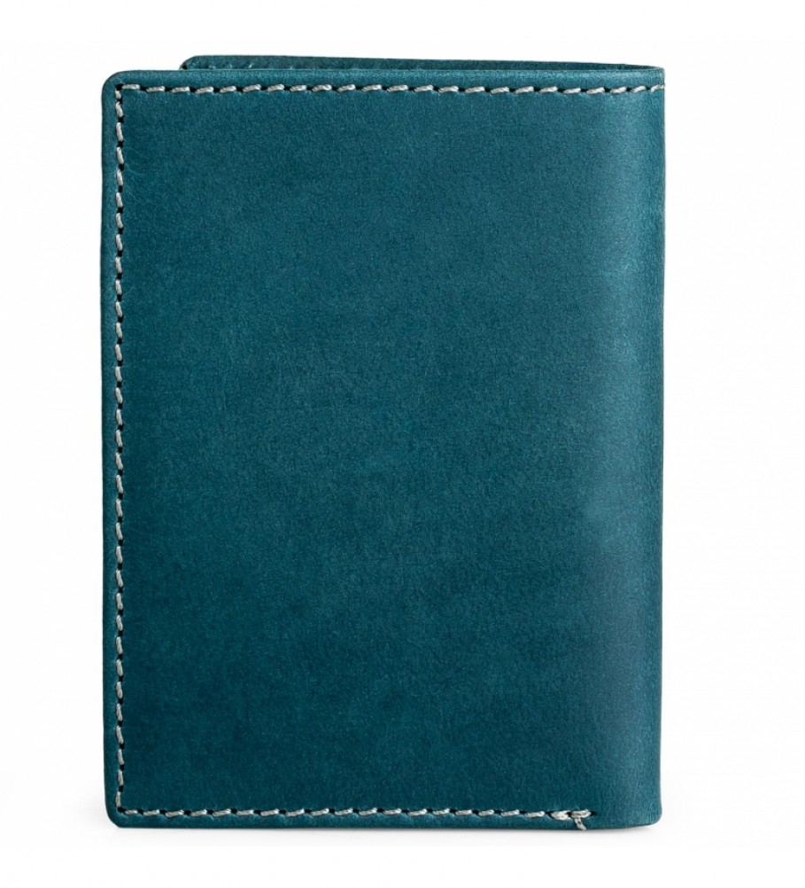 Carteira Lois em couro azul, modelo 2017/18 - 8 x 11 cm -