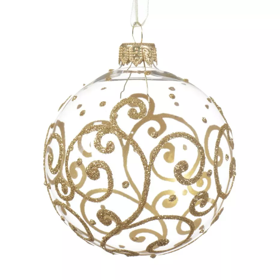Lot de 6 boules de Noël (D80 mm) en verre Stacy
