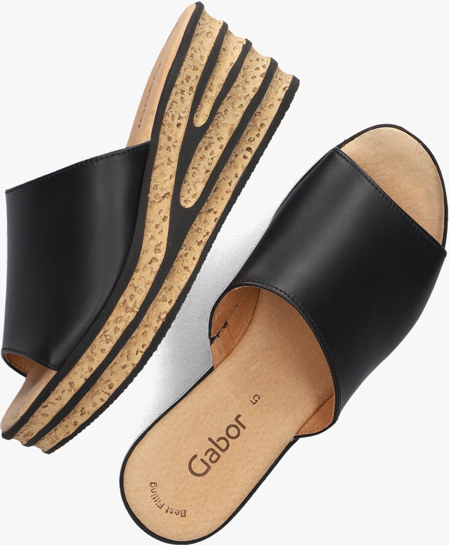 GABOR zwarte gabor slippers 650.1