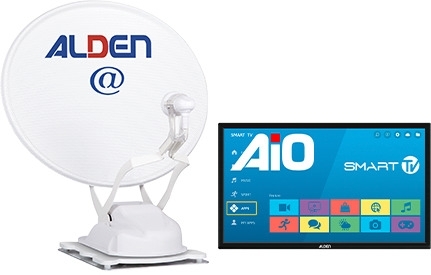 Alden Onelight@ 60 HD EVO vollautomatische Satellitenanlage Ultrawhite inklusive LTE Antenne und A.I.O. Smart TV mit integrierter Antennensteuerung 24 Zoll