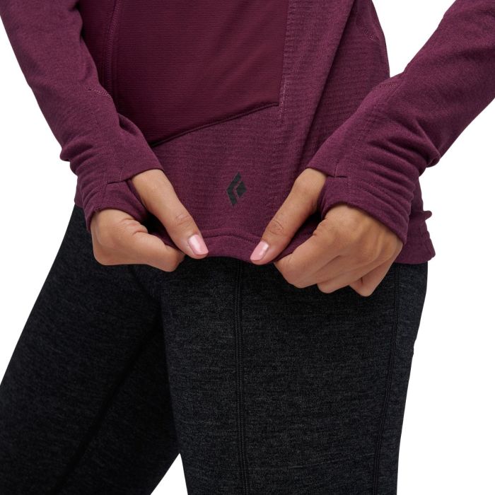 Black Diamond Dame Trøjer Coefficient LT Hybrid Hoody Rød